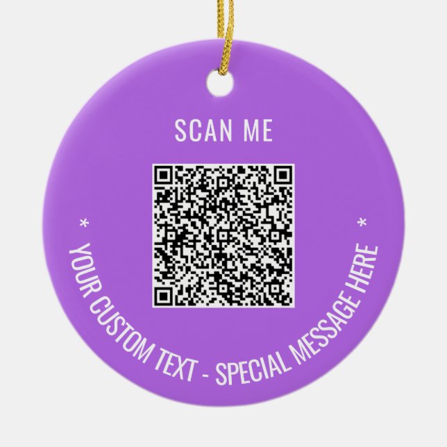 Código QR personalizado Texto Enfeites de natal su (Frente)