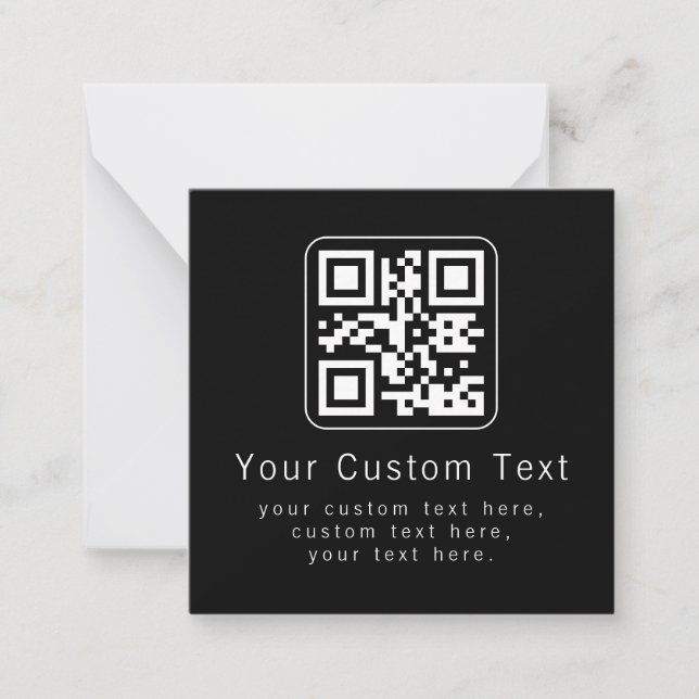 Código QR personalizável e modelo de texto editáve (Frente)