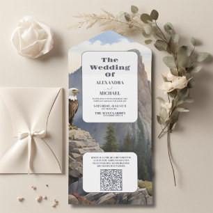Código QR Pine Árvore Floresta Rustic Watercolor C