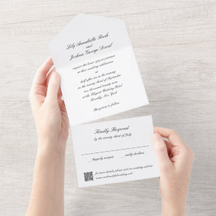 Código QR Preto e Branco Clássico Casamento Atempo