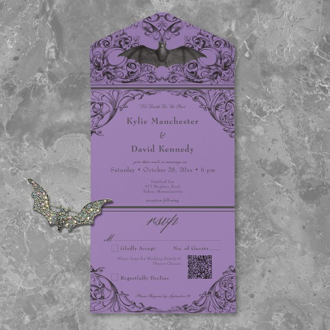 Código QR Preto e Roxo da Morte de Morte de Morte  (Criador carregado)
