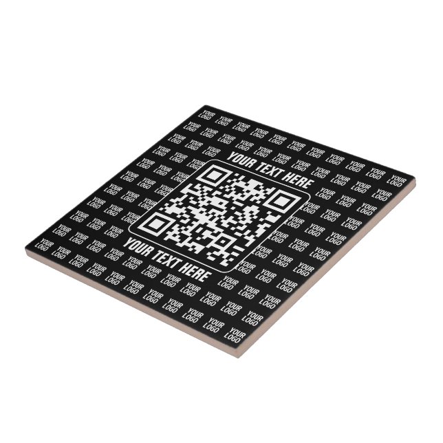 Código QR promocional (editável) com padrão de log (Lateral)
