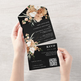 Código QR romeno preto e branco Casamento