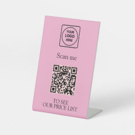 Código QR Rosa Claro Exibir Menu e Preço de Negóci