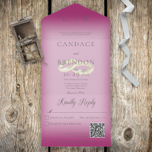 Código QR Rosa Cor-de-Casamento Moderno Fuchsia