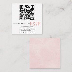 Código QR - RSVP - Cartão de Enclosure cor-rosa