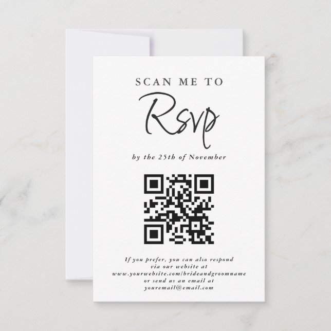 Código QR RSVP de Casamento Casual Simples e Simpl (Frente)