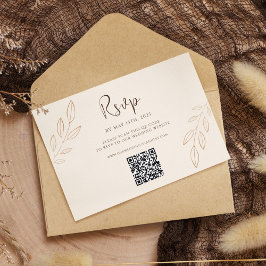 Código QR RSVP de Casamento de Boho Laranja Queima