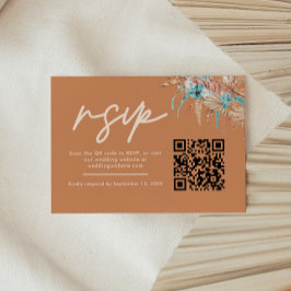 Código QR RSVP de Casamento de Boho Terrestre Mode