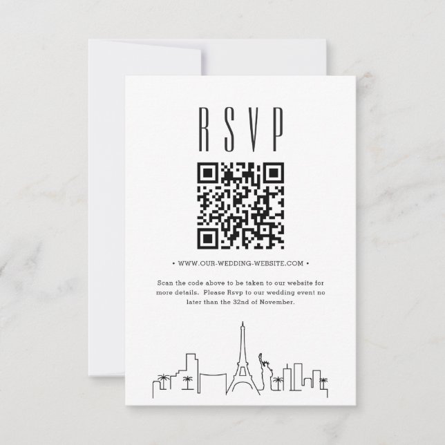 Código QR RSVP de Casamento de Las Vegas (Frente)