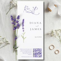 Código QR RSVP de Casamento de Lavanda na moda