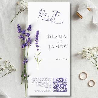 Código QR RSVP de Casamento de Lavanda na moda