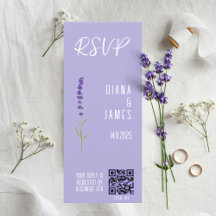 Código QR RSVP de Casamento de Lavanda na moda