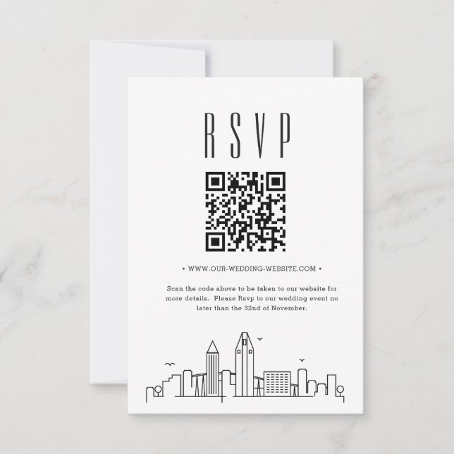 Código QR RSVP de Casamento de San Diego (Frente)