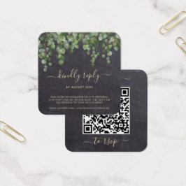 Código QR RSVP de Código de Casamento Botânico Rus