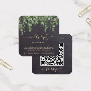 Código QR RSVP de Código de Casamento Botânico Rus