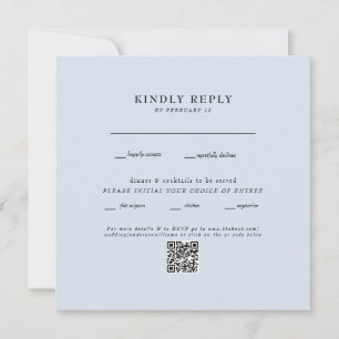 Código QR RSVP de Código de Casamento Quadrado Azu