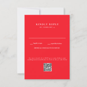 Código QR RSVP de Código de Casamento Vermelho Mod