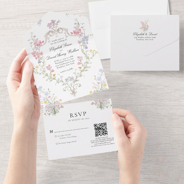 Código QR Rsvp de Cumeeira Floral Rococó Caprichos (Criador carregado)