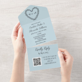Código QR RSVP RSVP Único de Script Azul Elegante