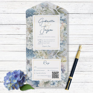 Código QR Russo Azul Floral