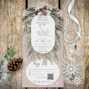 Código QR Rustic Tan Pine Winter Sparkle