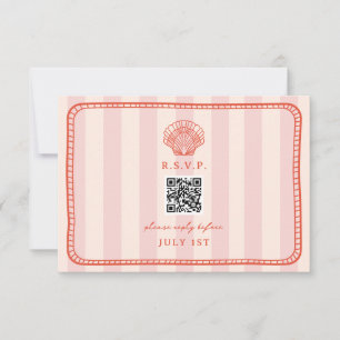 Código QR - Shell Stripe Rosa Casado QR RSVP