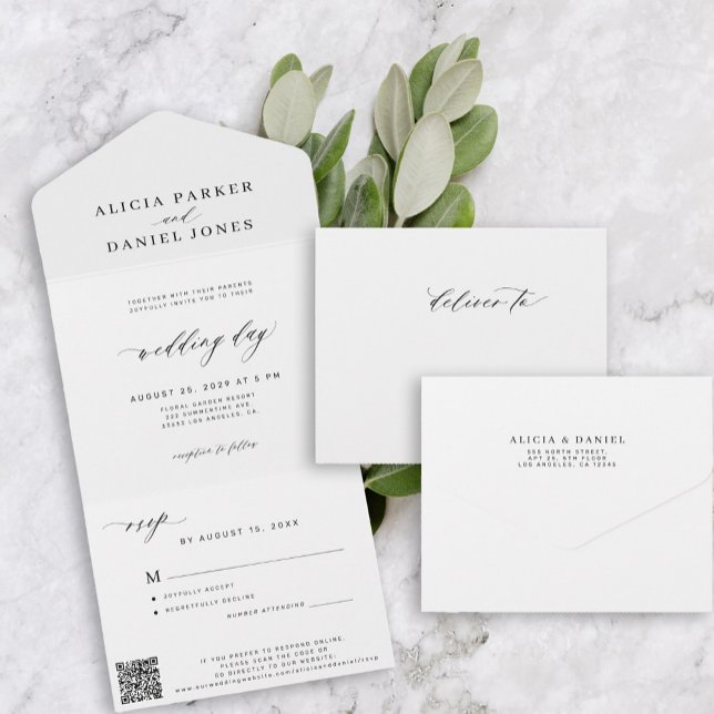 Código QR simples de casamento minimalista RSVP (Criador carregado)