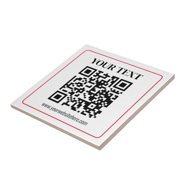 Código QR simples preto e branco com borda vermelh (Lateral)