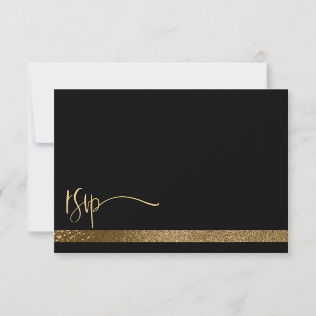 Código QR Tipografia Preto e Dourado RSVP Casament (Frente)