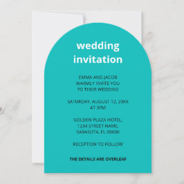 Código QR Turquesa Tudo em Um Convite De Casamento