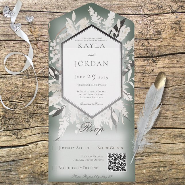Código QR Verde da Faixa de Ferro Seca do Boho (Criador carregado)