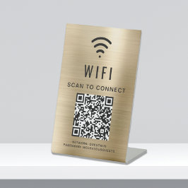 Código QR WiFi Scan Para Conectar Dourado