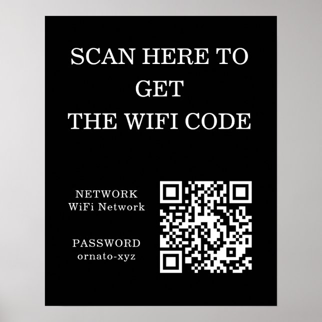 Código WiFi QR Poster - Procurar acesso (Frente)