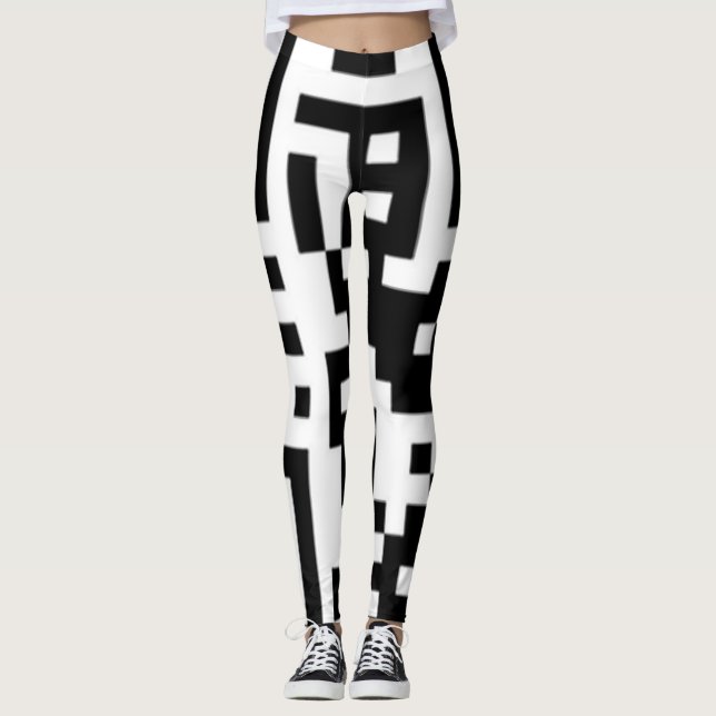 Códigos QR Leggings Funky Squares lê "me chame" (Frente)