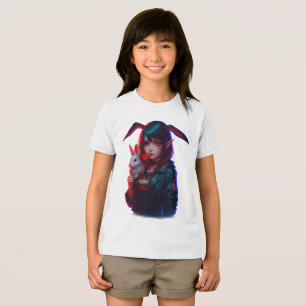 Coelhinha Cyberpunk – Camiseta Infantil Neon Legal