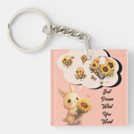 Coelhinho Bonito Com Chaveiro De Acrírio De Girass