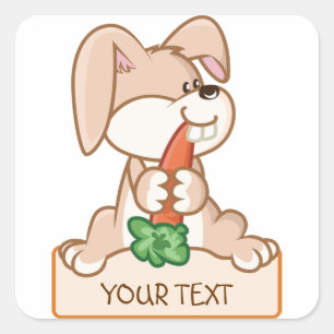 Coelhinho bonito com nome de etiqueta