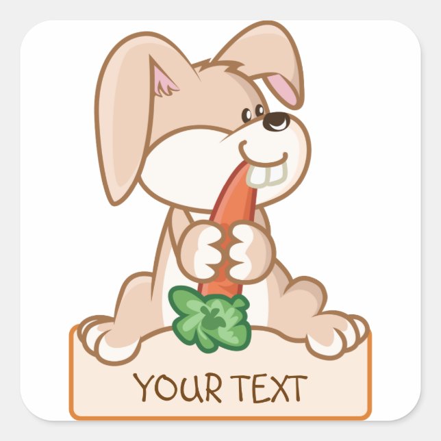 Coelhinho bonito com nome de etiqueta (Frente)