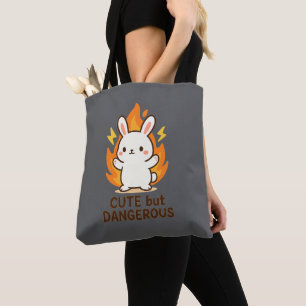 Coelhinho bonito, mas perigoso Kawaii Tote Bag
