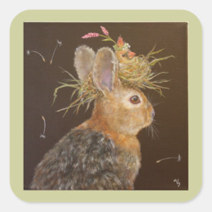 Coelhinho com adesivos cardeais