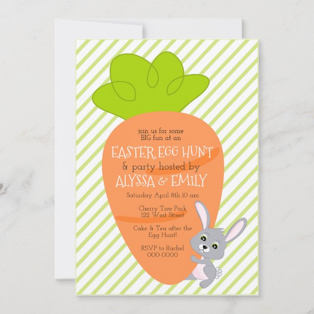 Coelhinho com Grande Convite Carrot (Frente)