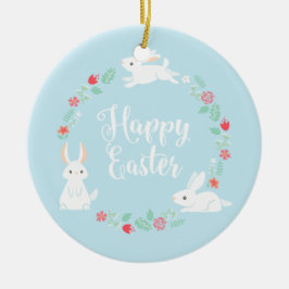 Coelhinho da Páscoa Floral Elegante| Ornamento cer