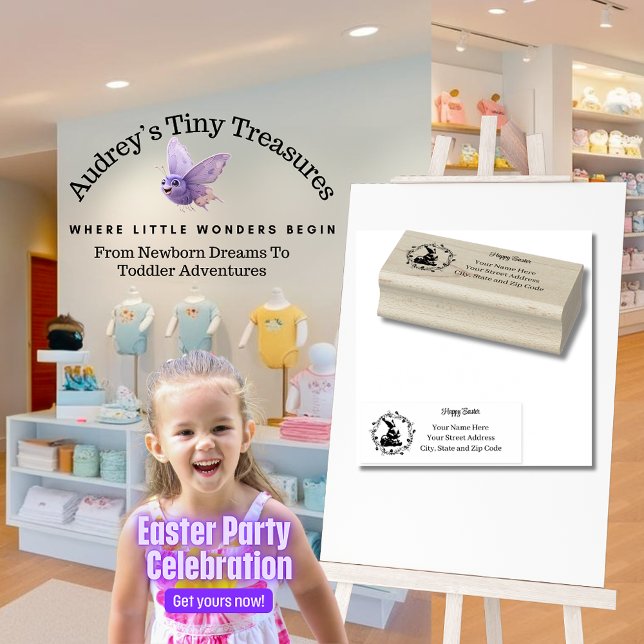 Coelhinho de Páscoa com Cesta de Ovos Carimbo de A (Criador carregado)