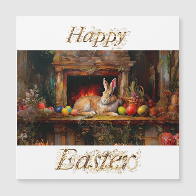 Coelhinho de Páscoa com Felz pascoa de ovos de Pás (Frente)