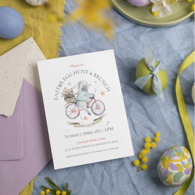 Coelhinho de Páscoa, convite para brunch de páscoa (Criador carregado)