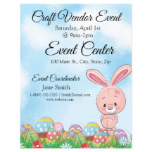 Coelhinho de Páscoa rosa com Evento de Fornecedor