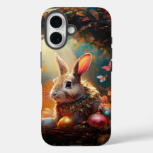 Coelhinho felz pascoa com ovos de Páscoa