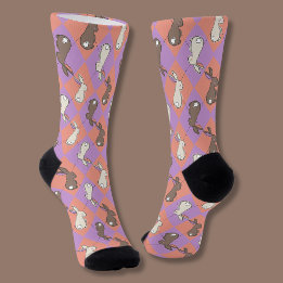 Coelhinho Fofo Argyle Rosa e Roxo Pastel