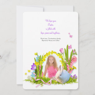 Coelhinho no Cartão de Páscoa do Jardim